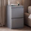 Vida Designs (Grey) Denver 2 Drawer Bedside Chest with Power Outlet, Modern Nightstand Storage Table 1