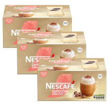 Nescafe Gold Instant Coffee Sachets 50 Unsweetened Cappuccino (Pack of 3)
