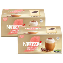 Nescafe Gold Instant Coffee Sachets 50 Unsweetened Cappuccino (Pack of 2)