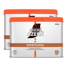 Nescafe Azera Americano Instant Coffee with Ground Beans 500g (Pack of 2) - Rich Smooth Blend