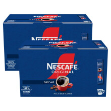 Nescafe Original Decaffeinated Stick Packs 200 Sachets (Pack of 2) - Double Filter Technology
