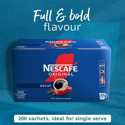 Nescafe Nescafe Original Decaffeinated Stick Packs 200 Sachets (Pack of 4) - Double Filter Technology 1