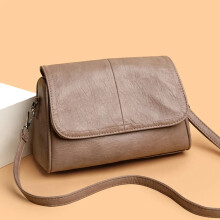 (Flesh Pink) Retro Oil Wax Leather Crossbody Bag,with Textured and Vintage Feel,Simple and Elegant Flap Design,and Adjustable Shoulder Strap