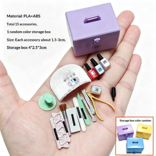 NEW Miniature Dollhouse Simulation Nail Polish Tool Set for Doll Accessories 2