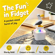 8PCS Seagull Keycap Keychain Luminous Sounding Stress Relief Fidget Toy Electronic Pendant Rechargeable