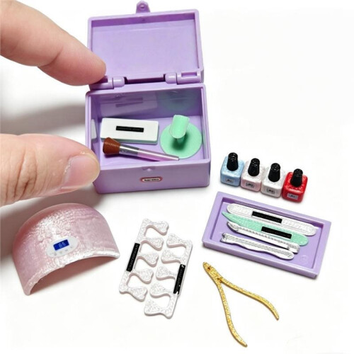 NEW Miniature Dollhouse Simulation Nail Polish Tool Set for Doll Accessories
