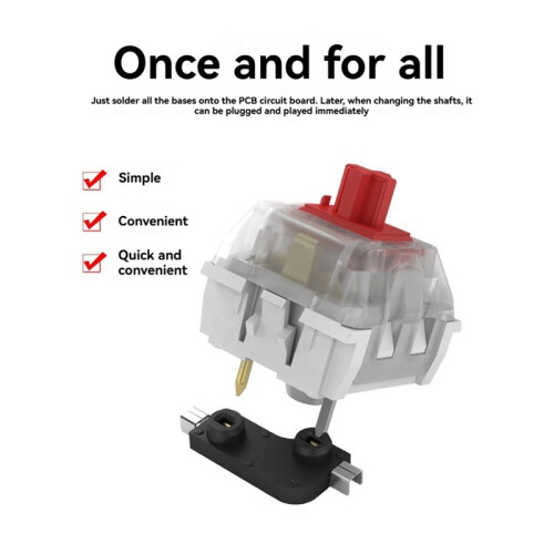 50 Pcs Pack for Kailh Hot-Swappable PCB Socket SIP Socket for Mechanical Keyboard DIY 1