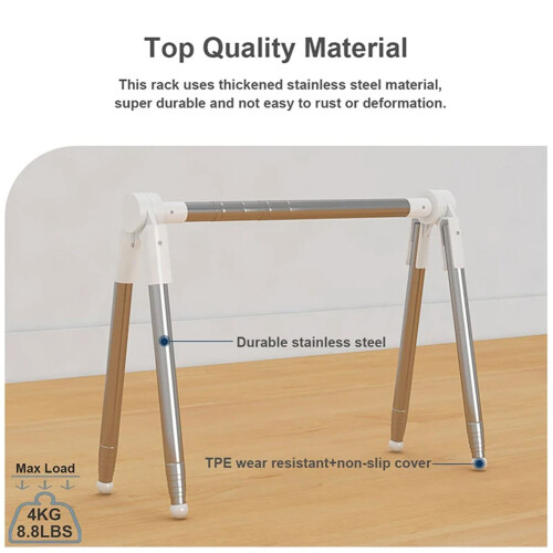 Compact Clothes Rack Retractable Clothes Drying Rack with Storage Bag Stable Design for High Load-Bearing Capacity 1