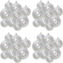 36 Schillernde Ornamentkugeln, Transparente Ornamentkugeln für Halloween-Dekoration, Verschiedene Größen - 4/5/6 cm, Kunststoffkugeln im Großpack