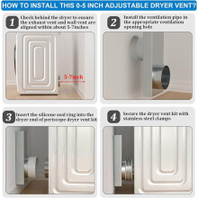 Upgraded 84049 Stainless Steel Periscope Dryer Vent, 0-5" Telescoping Adjustable Dryer Vent Connector Kit A