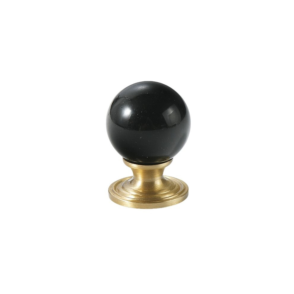 25Mm Brass Drawer Knob With Natural Stone Inlay - Cabinet Wardrobe Door Handle Cabinet Wardrobe Door Handle Obsidian 6031631717917