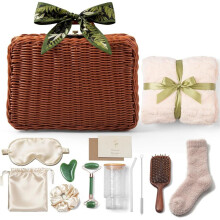 14-Piece Vintage Birthday Gift for Women, Relaxing Spa Care Package with Blanket, Self-Care Gift Basket for Women