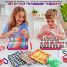 Kit de Métier à Tisser Jouet 192 Pièces DIY Arts et Loisirs Créatifs pour Enfants Adultes Débutants Activité de Tricotage Facile avec Boucles