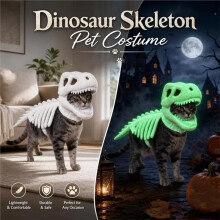 Luminous Dinosaur Skeleton Pet Costume 3D 35CM Dinosaur Bone Pet Headgear Breathable Cat Cosplay Headwear