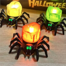 6 Stück Halloween-Spinnen-Teelichter Kerzen LED Flammlos Spinnenkerzenhalter Lichter Gruselige Halloween-Dekorationen