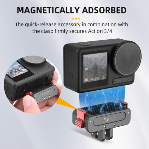 Flymile Sports Camera Quick Release Mount Magnetic Adapter Mount for Action 3/4 1