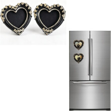 2-Pack DIY Magnetic Picture Frames for Refrigerator, 3.5x3.5 in Retro Frames for Cabinet Door,Small Fridge Magnets