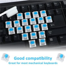 108 Pcs Mechanical Keyboard Switches, 3 Pin Pre-Lubricated Clicky Key Switches for Mechanical Gaming Keyboard