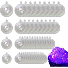 60 Bolas Iridiscentes para Adornos, Bolas Transparentes para Decoración de Halloween, Varios Tamaños: 3/4/5/6 cm, Bolas de Plástico A Granel