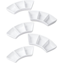 5pcs Ceramic Dipping Bowl Set, Divided Dipping Dishes, Suitable for Sushi, BBQ, Hot Pot, Sauces and Dipping Sauces
