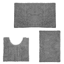 Area Rug Set and Bath Rug, Soft Chenille Mats for Comfort and Style Dark Gray
