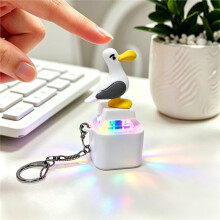 8 Pièce Porte-Clés en Forme de Clé de Mouette Lumineux Jouet Anti-Stress Créatif Électronique Rechargeable