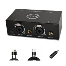 Dual-Channel Audio-Isolator, Audio-Rauschfilter Rauschunterdrücker Isolator Live-Übertragungsmischer Kabelset