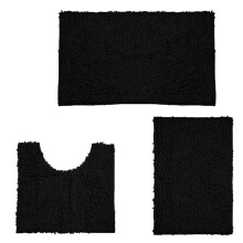 Area Rug Set and Bath Rug, Soft Chenille Mats for Comfort and Style Black
