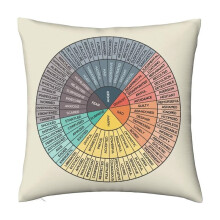 Wheel of Emotions Feelings Velvet Throw Pillow Covers Cozy Square Throw Pillowcases Home Decoration for Bed Couch Sofa