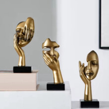 Nordic Statue Abstract Resin Desktop Ornaments Sculpture Figurines Face Character Art Crafts Office Home Decoration C