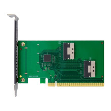 PCIE4.0 X16 to 2-Port SFF-8654 Extend Card PCIe 4.0 X16 to 2-Port SlimSAS SFF-8654 Server Adapter Card for Win10/11