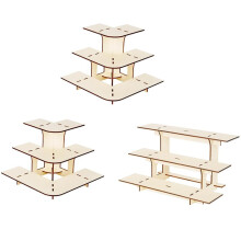 Retail Display Shelves - 3 Tiers Wooden Display Stand for Shows & Market