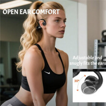 Bone Conduction Headphones 6.0 Open Ear Headphones with Mic, 30H Playtime for Running Workout Ski Cycling