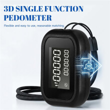 3D Pedometer for Walking, Accurate Step Counter with LCD Display & Removable Lanyard for Step Calorie Tracker