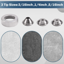Set met Textuurspuitmonden, 3 Mondstukken, Kraag met Schroefdraad voor Wal-Board Gipsplaten Texture-Pro 200 Trechtermachine