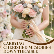 12 Set Wedding Bouquet Photo Charms Memorial Boutonniere Charm Frame Pins for Graduation Wedding Jewelry Making