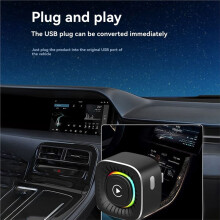 Wireless Carplay Android AUTO Adapter 2in1 AI Box Bluetooth5.0+WiFi USB Dongle Wired CarPlay to Wireless Carplay A