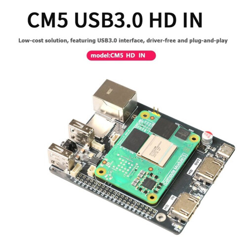 For CM5 HD Video Capture Card for Raspberry Pi CM5_USB3.0 HD in Expansion Board for Raspberry Pi Compute Module 5 1