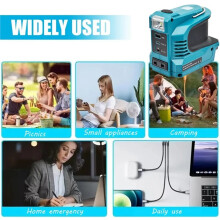 220W Power Inverter for 18V Battery DC18-21V to AC220V with USB Type-C Port