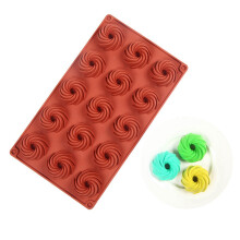 -Spiralform Aus Silikon mit 15 Mulden zum Backen, Desserts, Mousse, Kuchendekoration, Formen für Kuchen und Schokolade, 4 Stück