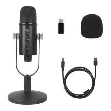 USB Microphone Professional Plug Studio Microphone with Stand for Gaming Online Chatting Videos Voice Streaming A