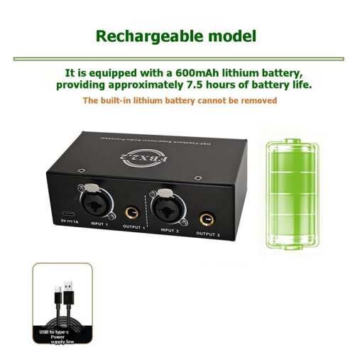 Dual Channel Audio Isolator,Audio Noise Filter Noise Suppressor Isolator Live Broadcast Mixer Only Cable 2
