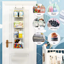 Multifunctional Hanging Bag Can Be Hung Behind the Door Multilayer Storage Sundries Sorting Storage Hanging Bag White