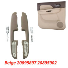 1Pair Rear Door Armrest Panel Handle Cover Repair Kit for Silverado Yukon 07-14 Black 20895896 20895901