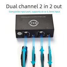 Dual Channels Passiv Brum Eliminator Box Helt Automatisk Feedback Suppressor för Ljudutrustning Endast Kabel