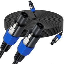 Câble D'Extension Speakon de 25FT, Câbles Audio Speakon Mâle à Mâle pour Haut-Parleur, Amplificateur, Scène DJ