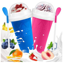Gobelets à Granité, Lot de 2, Gobelets à Presser Magiques pour Préparer Soi-Même Jus, Lait, Yaourt et Crème Glacée, Gobelet Rafraîchissant