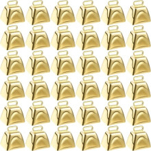 36 Pieces Cow Bells for Crafts Christmas Small Cowbells with Hooks Decoration for Birthday Wedding Christmas Gold