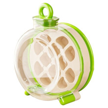 Ice Mold with Press-Type Ice Maker, No-Open-Lid Ice Maker for Home Use (Strap and Straw Not Included) Green