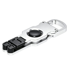 Foldable V-Shape Metal Phone Stand Adjustable Anti-Slip Universal Desktop Phone Tablet PC with Hook Phone Holder Silver